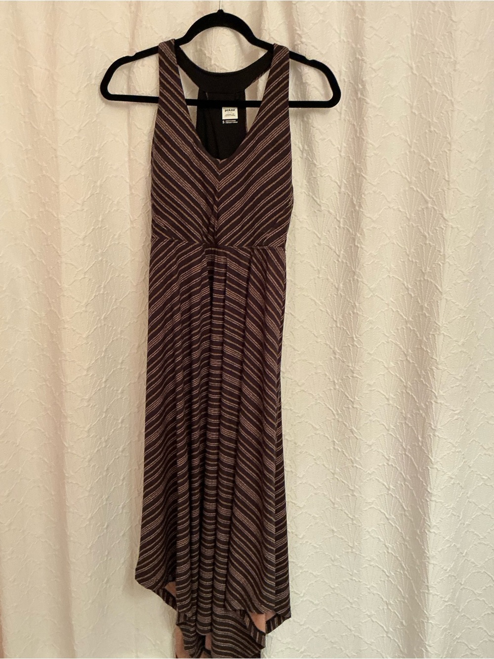Prana Striped Racerback Maxi Dress in Brown